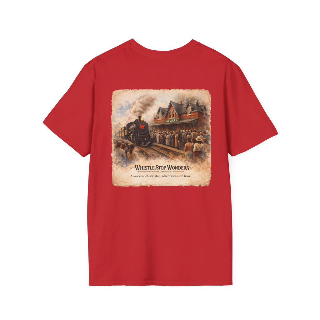 Whistle Stop Wonders™  2026 Newark, DE Edition Vintage T-Shirt — "Whistle Stop Wonders" Retro Steam Engine Tee