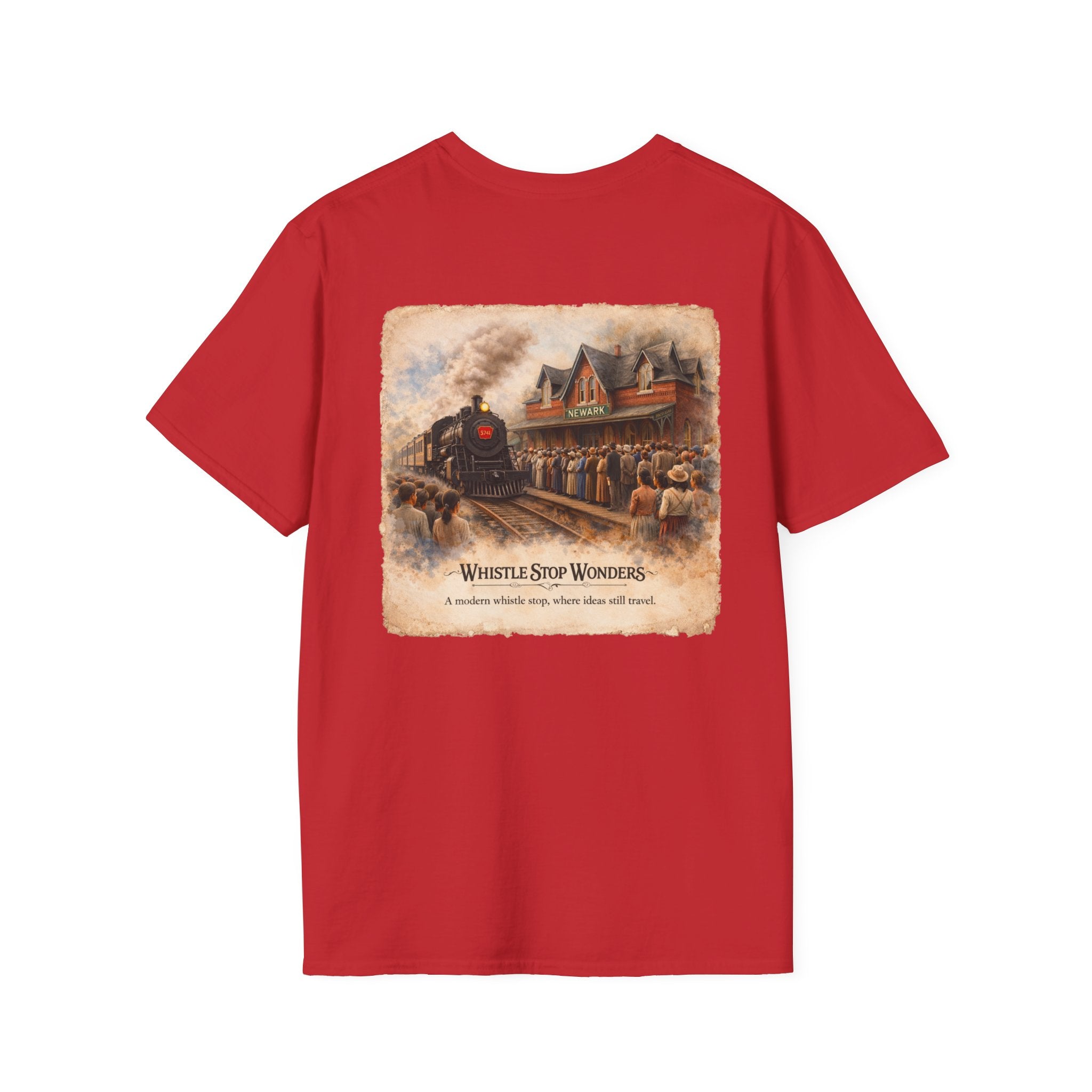 Whistle Stop Wonders™  2026 Newark, DE Edition Vintage T-Shirt — "Whistle Stop Wonders" Retro Steam Engine Tee
