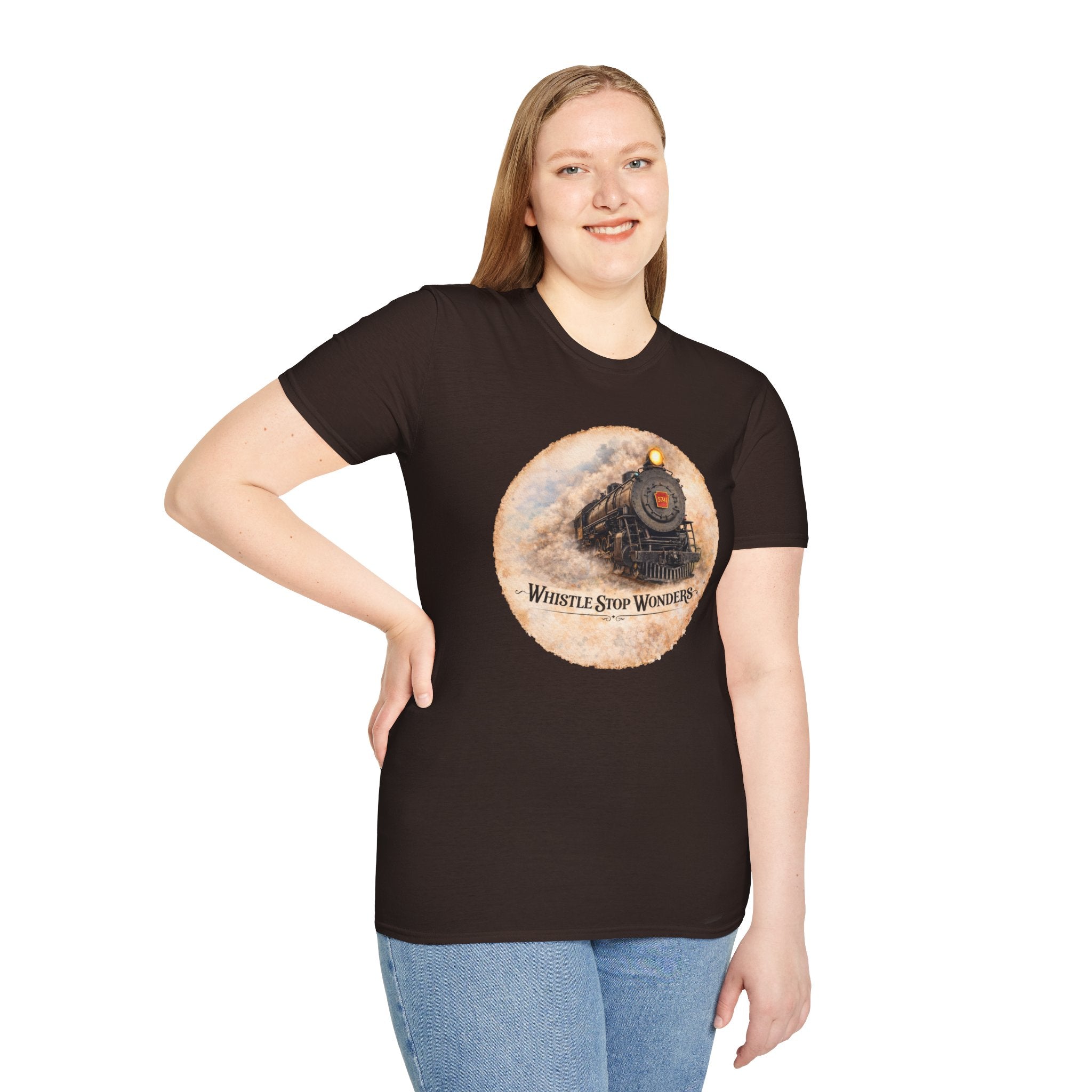 Whistle Stop Wonders™  2026 Newark, DE Edition Vintage T-Shirt — "Whistle Stop Wonders" Retro Steam Engine Tee