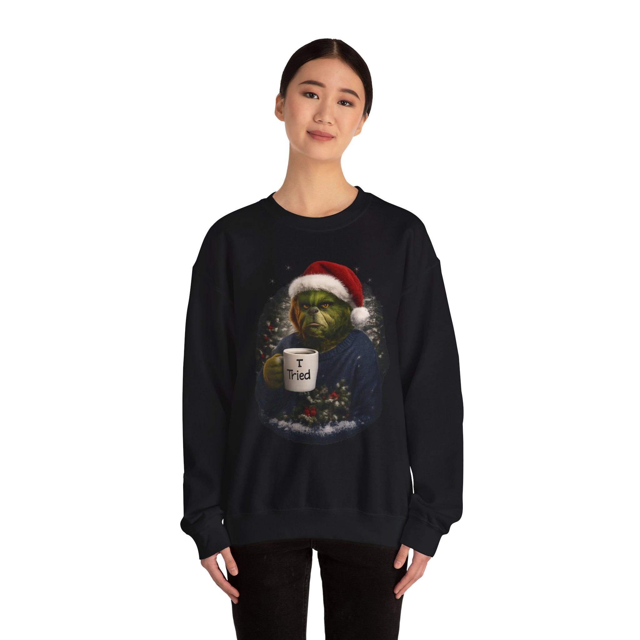 Grinch Santa 'I Tried' Crewneck Sweatshirt