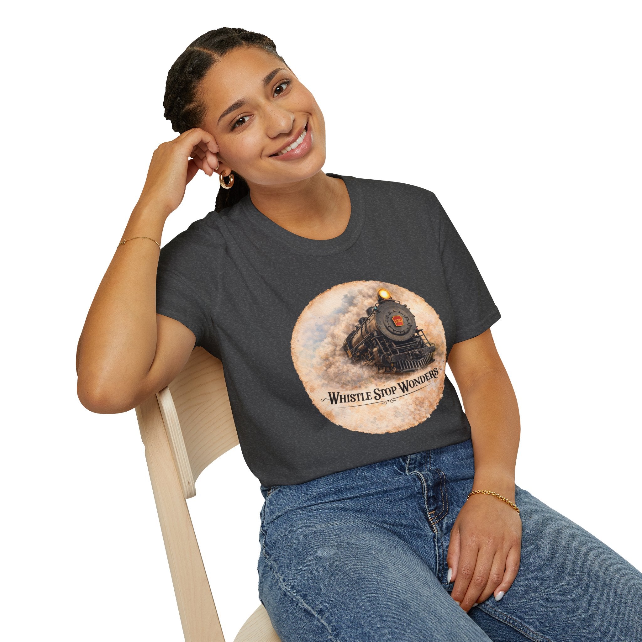 Whistle Stop Wonders™  2026 Newark, DE Edition Vintage T-Shirt — "Whistle Stop Wonders" Retro Steam Engine Tee