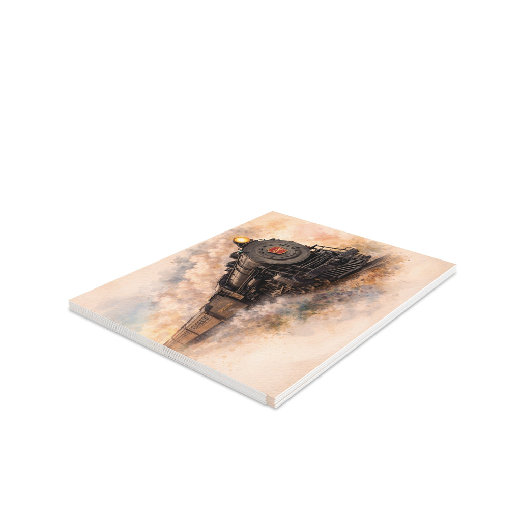 Vintage Steam Train Greeting Cards — Pack of 8/16/24