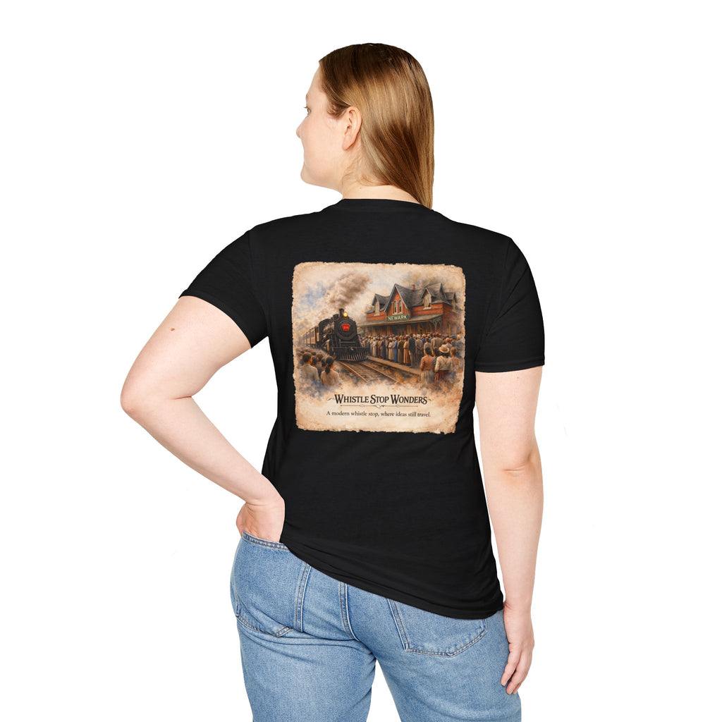 Whistle Stop Wonders™  2026 Newark, DE Edition Vintage T-Shirt — "Whistle Stop Wonders" Retro Steam Engine Tee