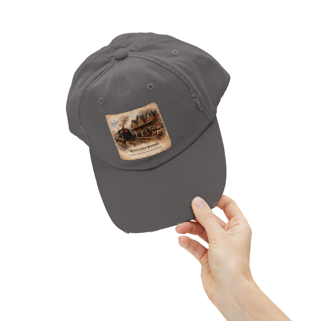 Whistle Stop Wonders™  2026 Newark, DE Edition Distressed Cap — Railroad Graphic Hat