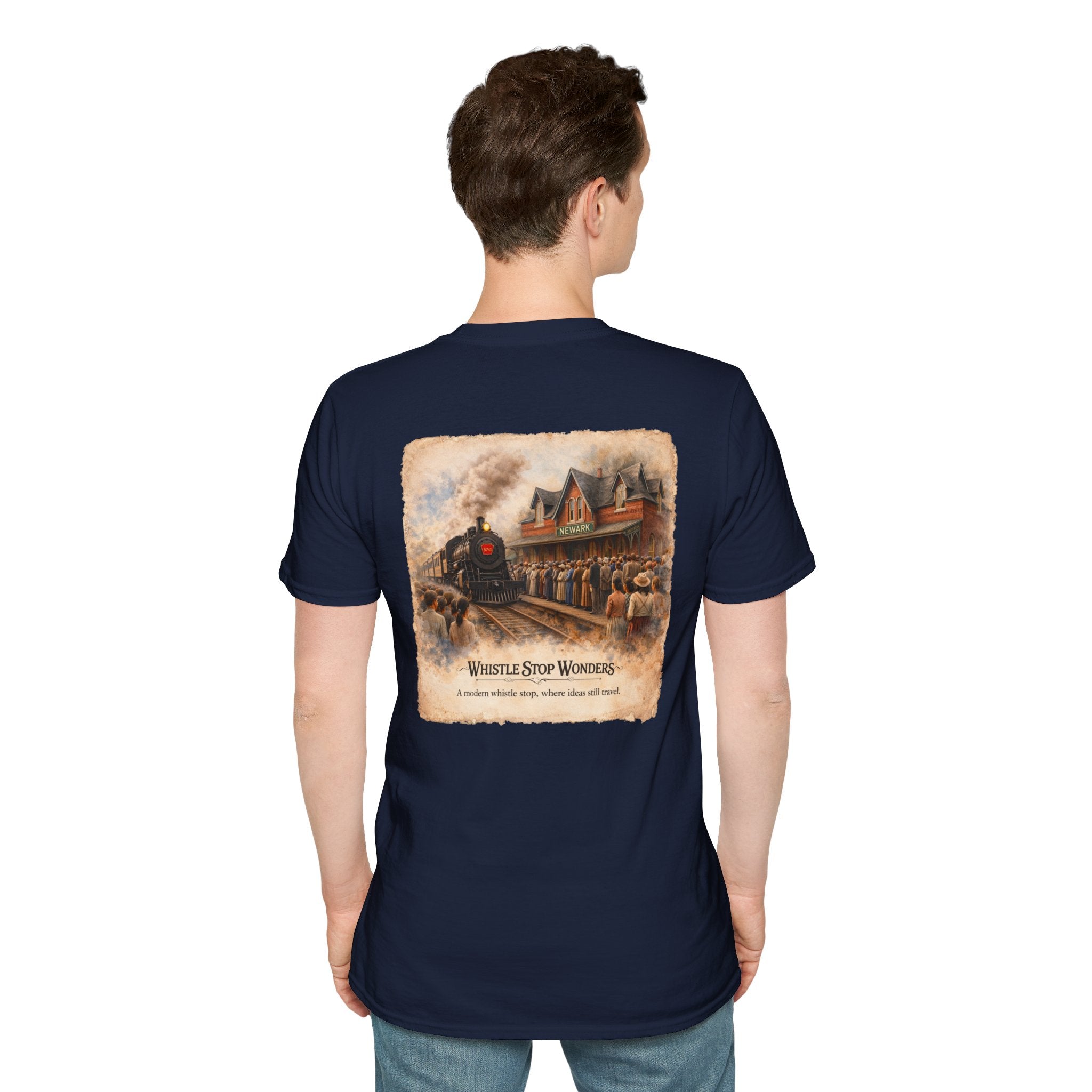 Whistle Stop Wonders™  2026 Newark, DE Edition Vintage T-Shirt — "Whistle Stop Wonders" Retro Steam Engine Tee
