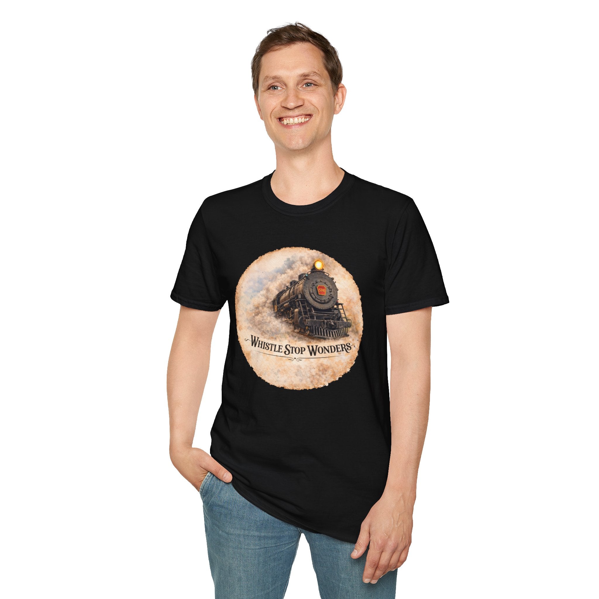 Whistle Stop Wonders™  2026 Newark, DE Edition Vintage T-Shirt — "Whistle Stop Wonders" Retro Steam Engine Tee
