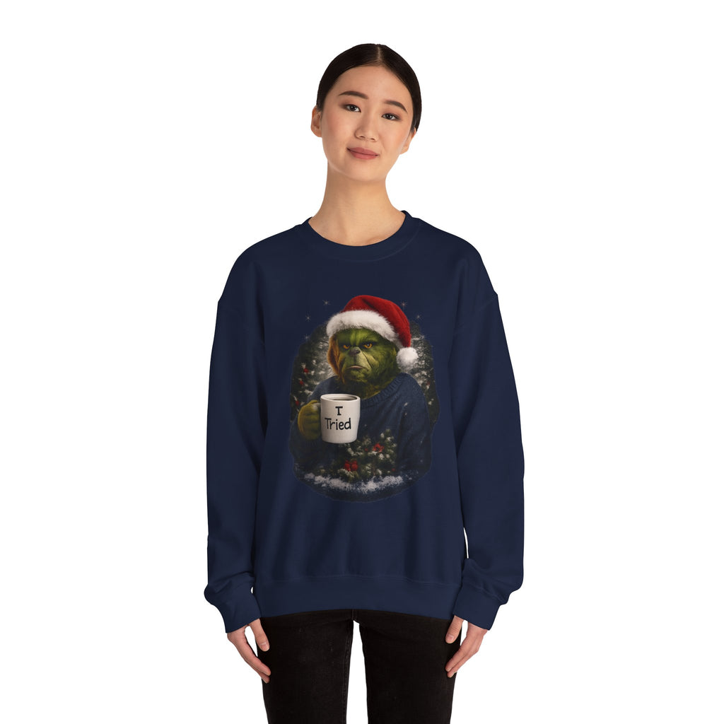 Grinch Santa 'I Tried' Crewneck Sweatshirt