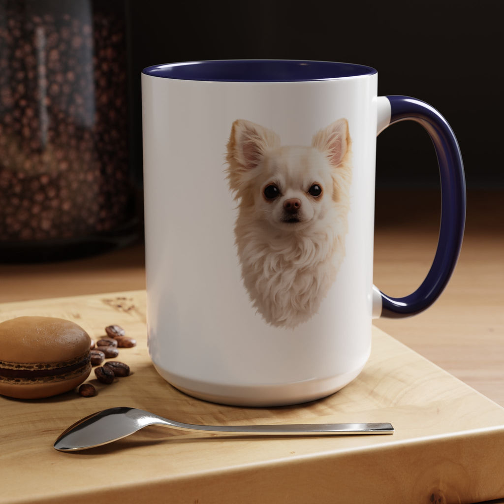 Chihuahua Portrait Accent Coffee Mug – Cute Small Dog Photo Drinkware (11/15oz)