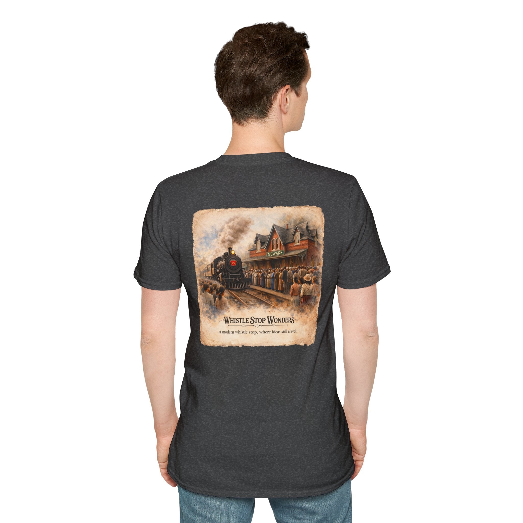 Whistle Stop Wonders™  2026 Newark, DE Edition Vintage T-Shirt — "Whistle Stop Wonders" Retro Steam Engine Tee