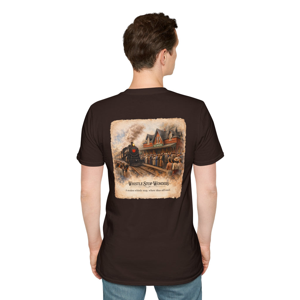 Whistle Stop Wonders™  2026 Newark, DE Edition Vintage T-Shirt — "Whistle Stop Wonders" Retro Steam Engine Tee