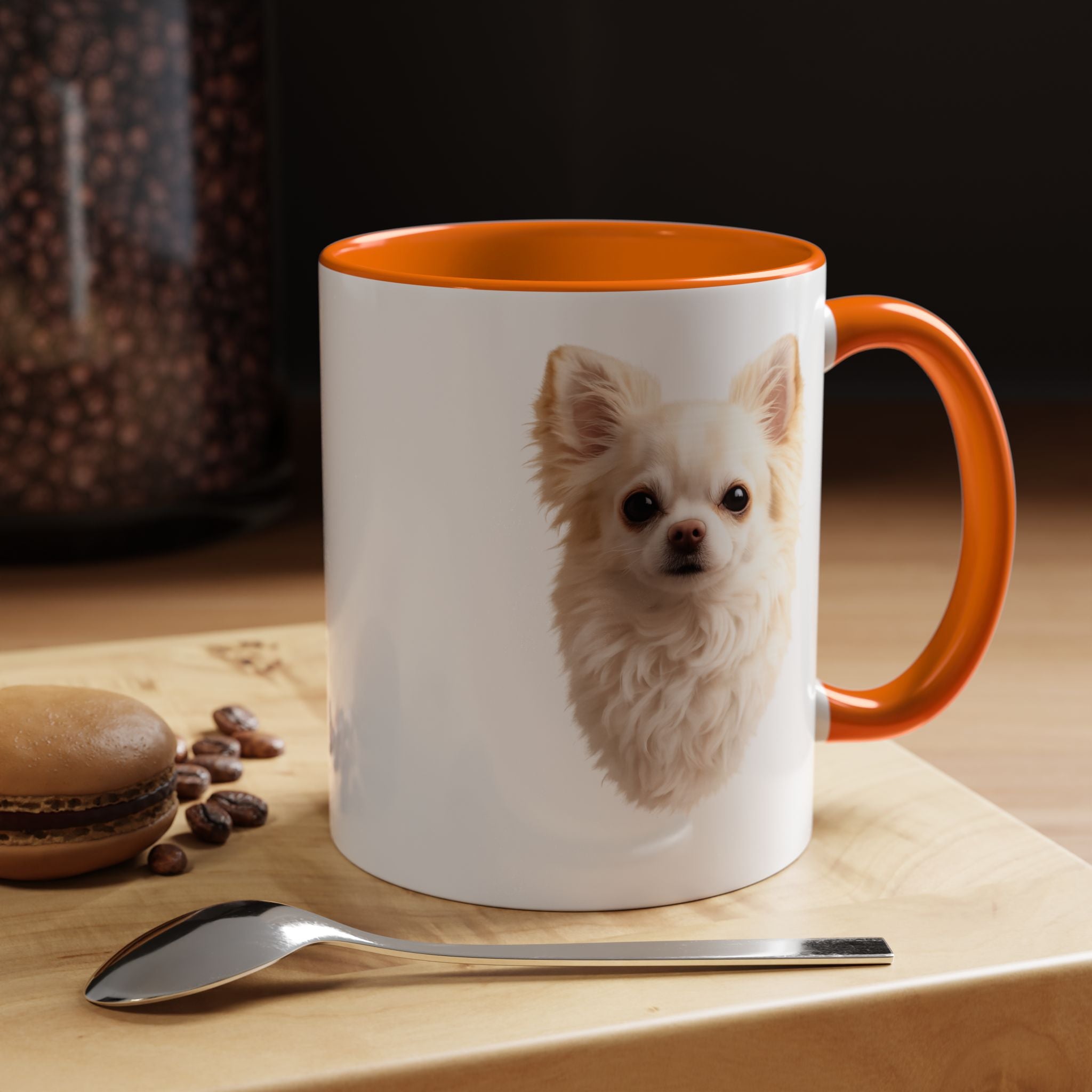 Chihuahua Portrait Accent Coffee Mug – Cute Small Dog Photo Drinkware (11/15oz)
