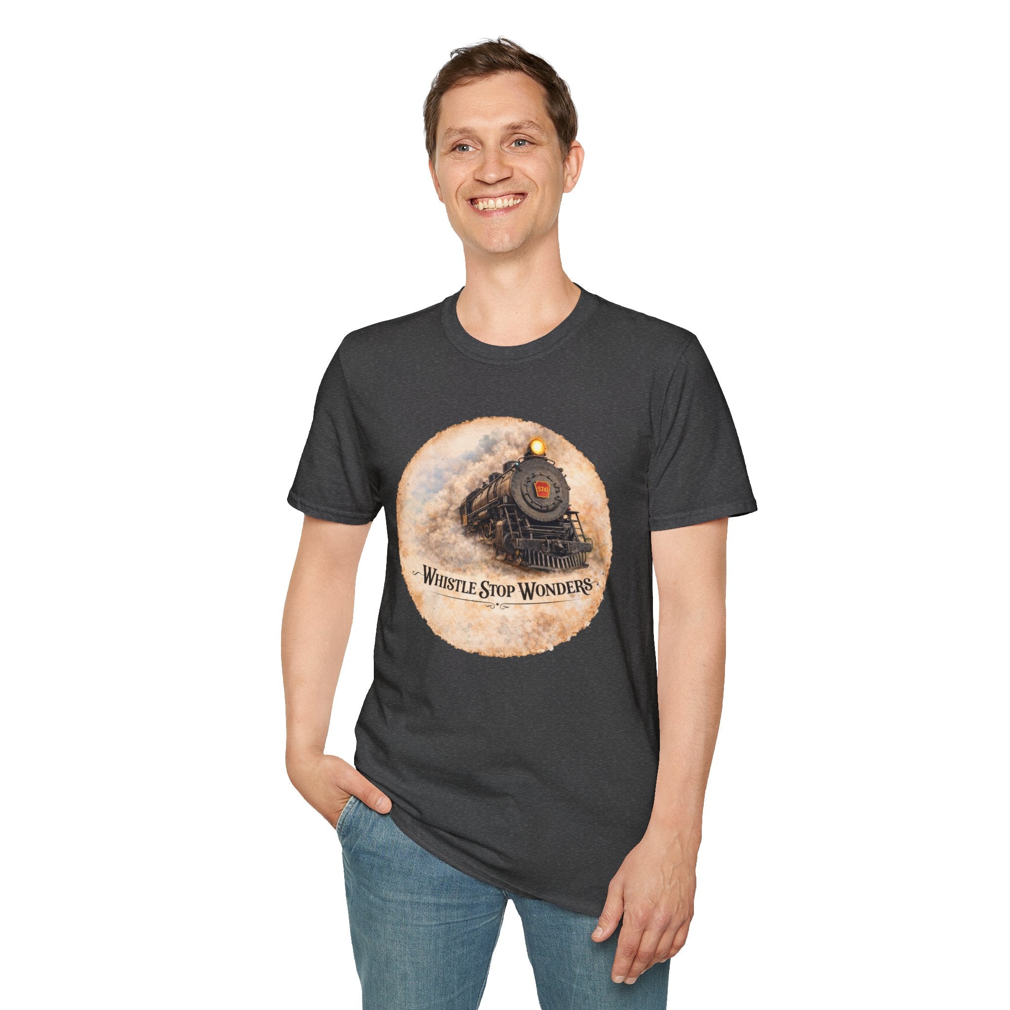Whistle Stop Wonders™  2026 Newark, DE Edition Vintage T-Shirt — "Whistle Stop Wonders" Retro Steam Engine Tee
