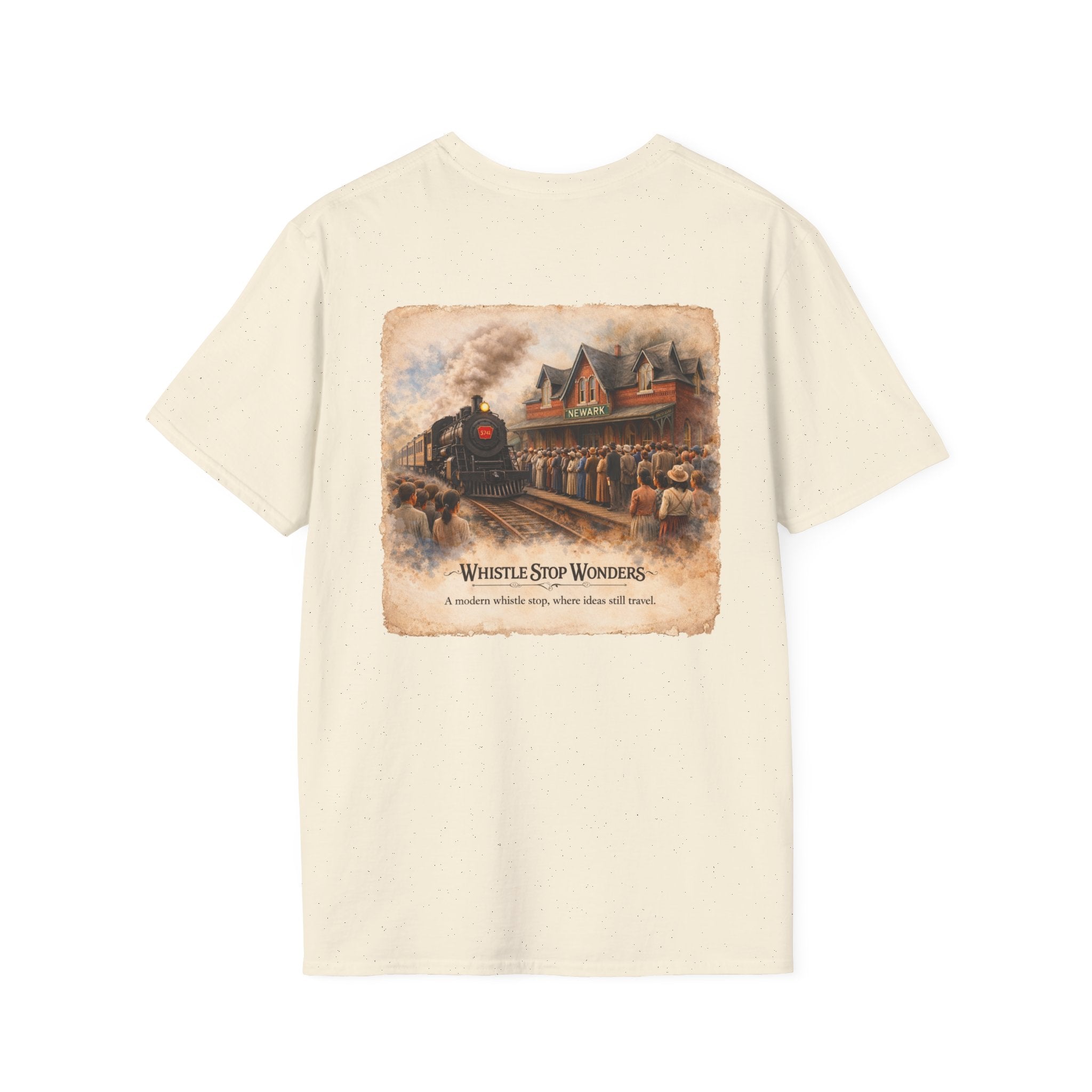 Whistle Stop Wonders™  2026 Newark, DE Edition Vintage T-Shirt — "Whistle Stop Wonders" Retro Steam Engine Tee