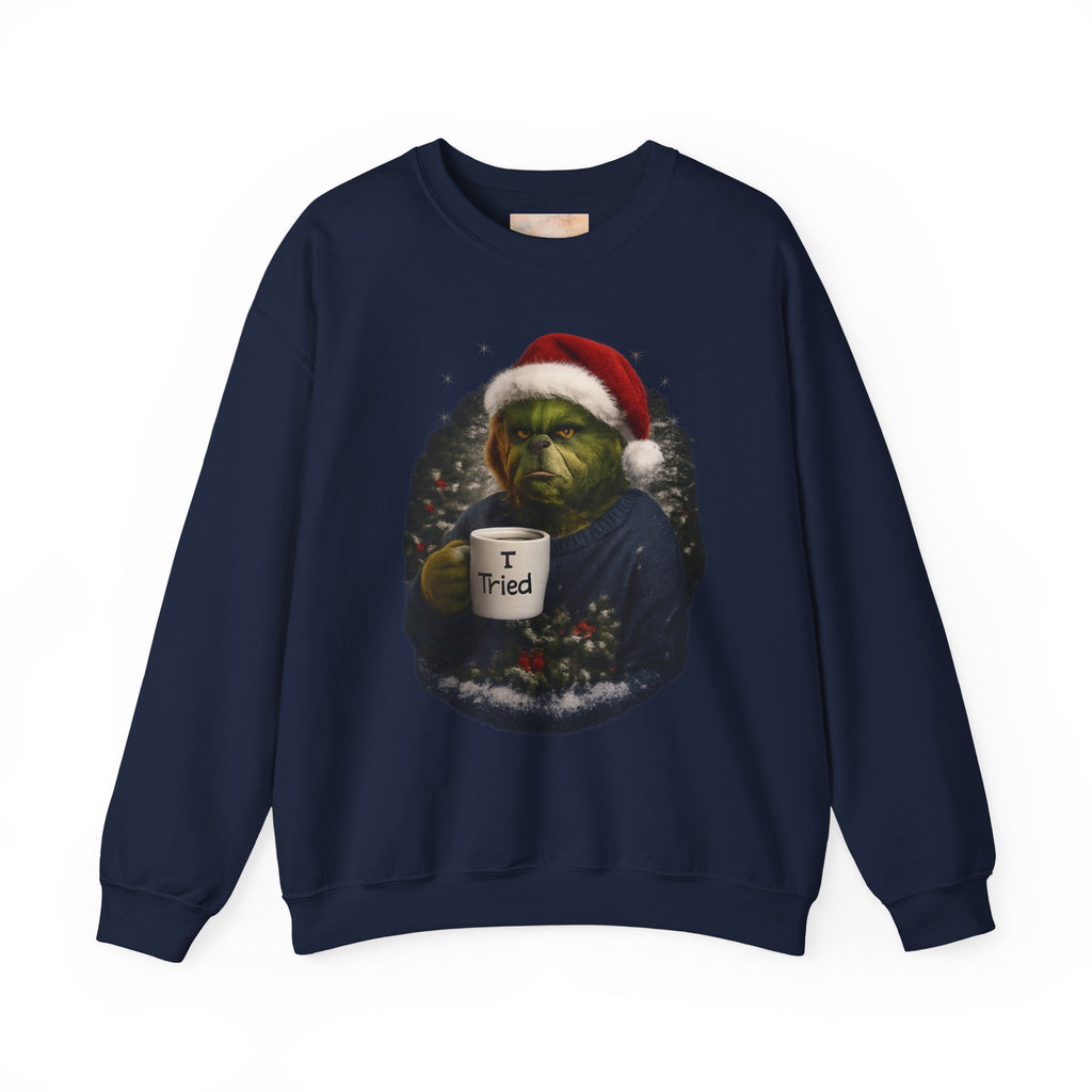 Grinch Santa 'I Tried' Crewneck Sweatshirt