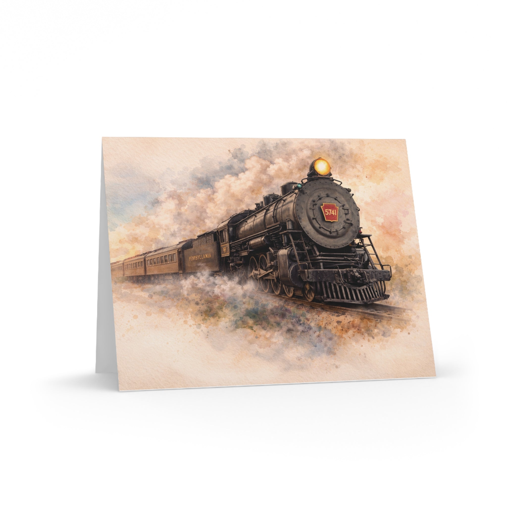 Vintage Steam Train Greeting Cards — Pack of 8/16/24