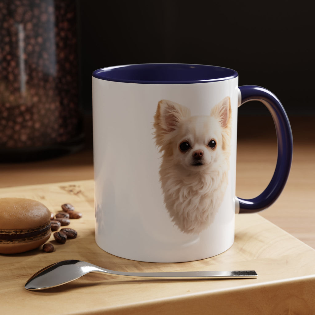 Chihuahua Portrait Accent Coffee Mug – Cute Small Dog Photo Drinkware (11/15oz)