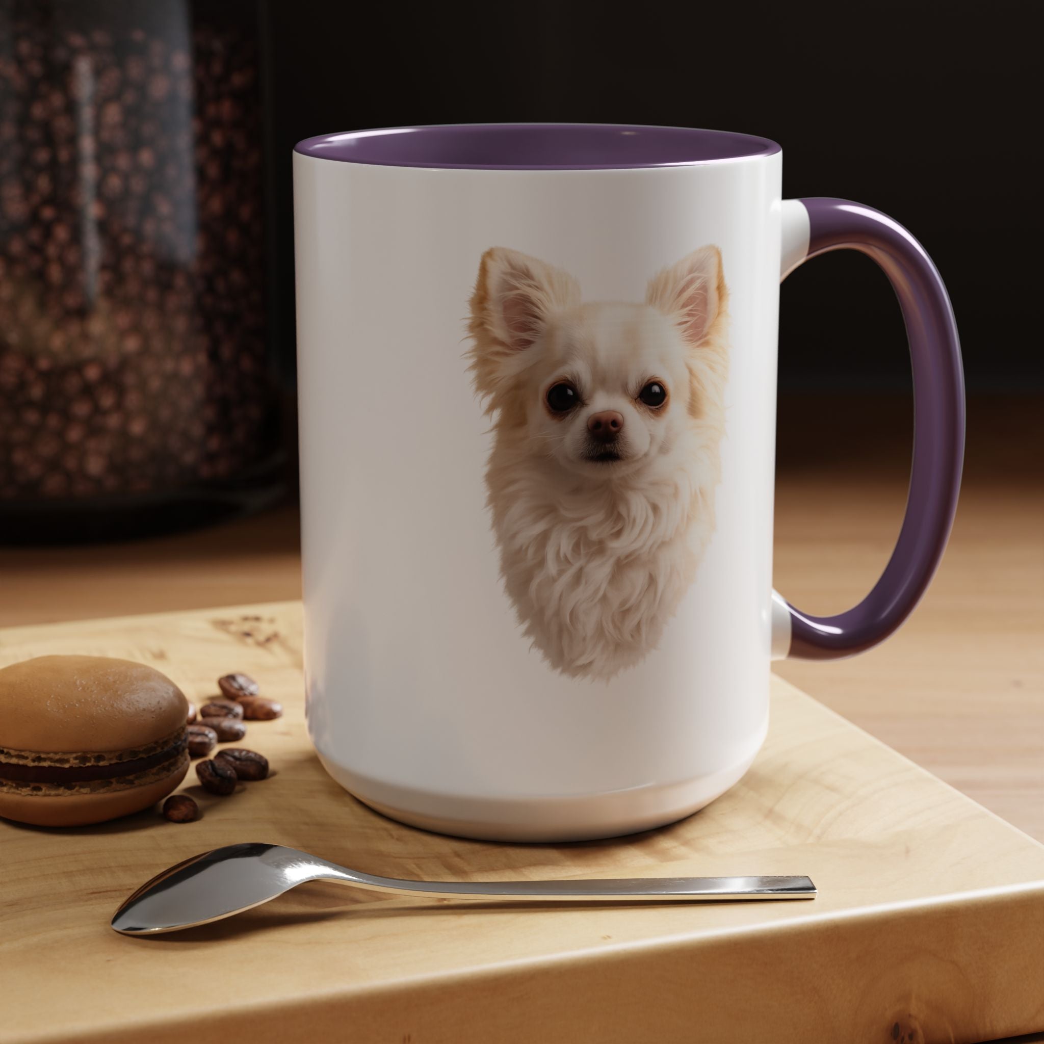 Chihuahua Portrait Accent Coffee Mug – Cute Small Dog Photo Drinkware (11/15oz)