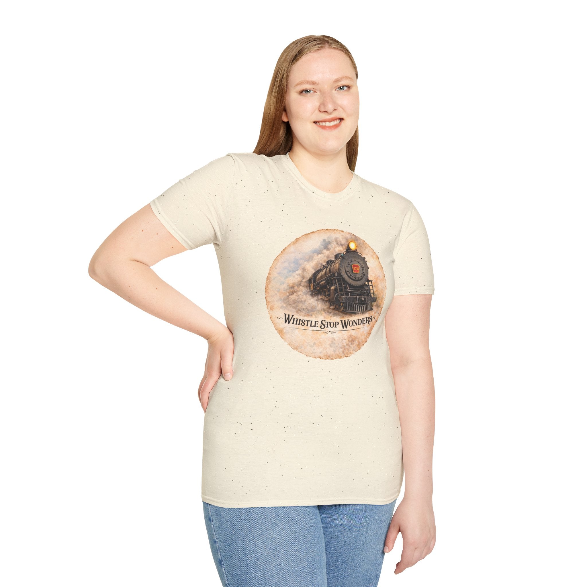 Whistle Stop Wonders™  2026 Newark, DE Edition Vintage T-Shirt — "Whistle Stop Wonders" Retro Steam Engine Tee