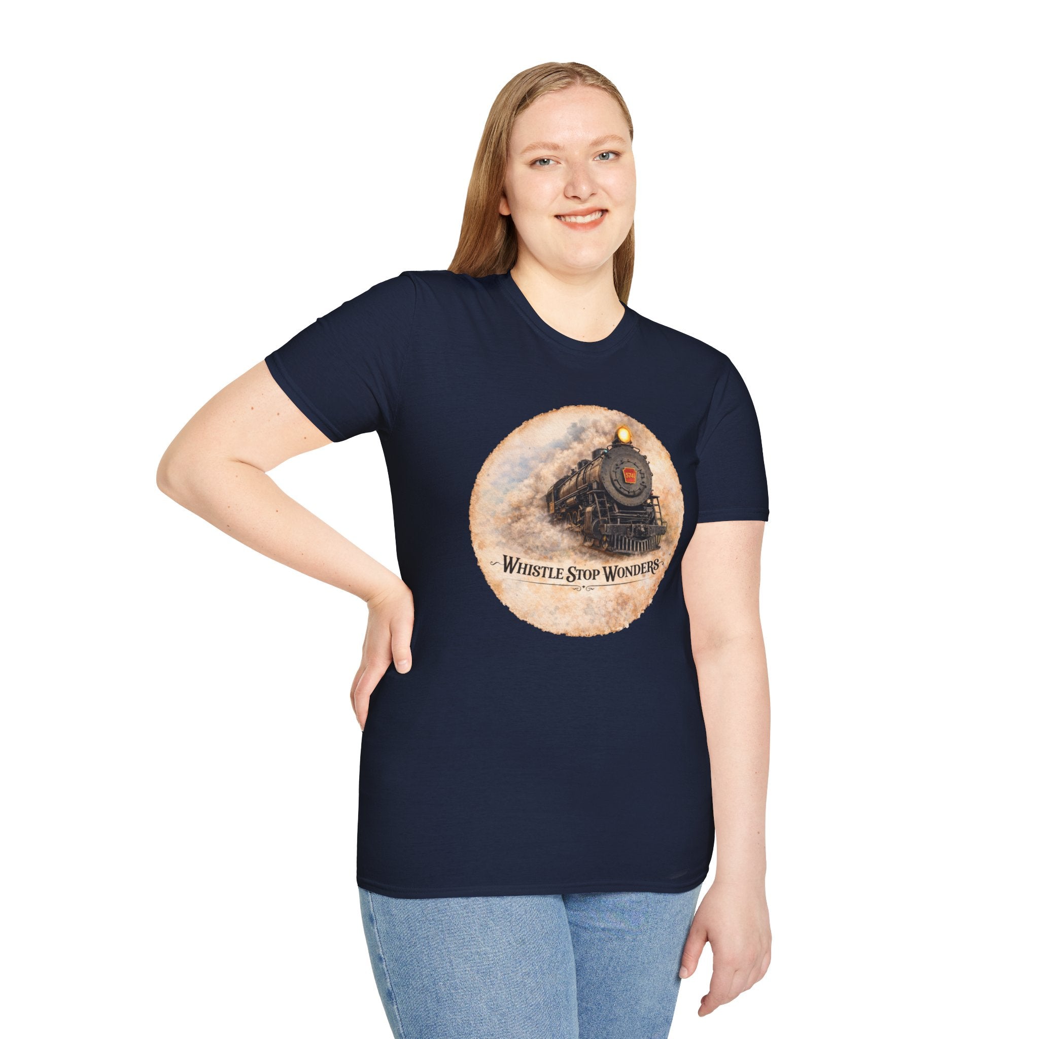 Whistle Stop Wonders™  2026 Newark, DE Edition Vintage T-Shirt — "Whistle Stop Wonders" Retro Steam Engine Tee