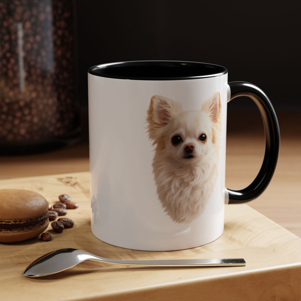 Chihuahua Portrait Accent Coffee Mug – Cute Small Dog Photo Drinkware (11/15oz)