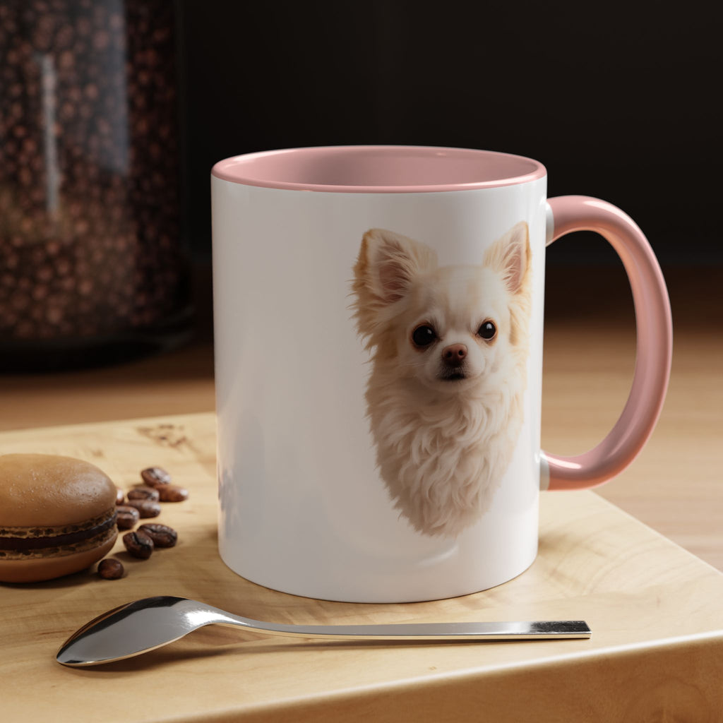 Chihuahua Portrait Accent Coffee Mug – Cute Small Dog Photo Drinkware (11/15oz)