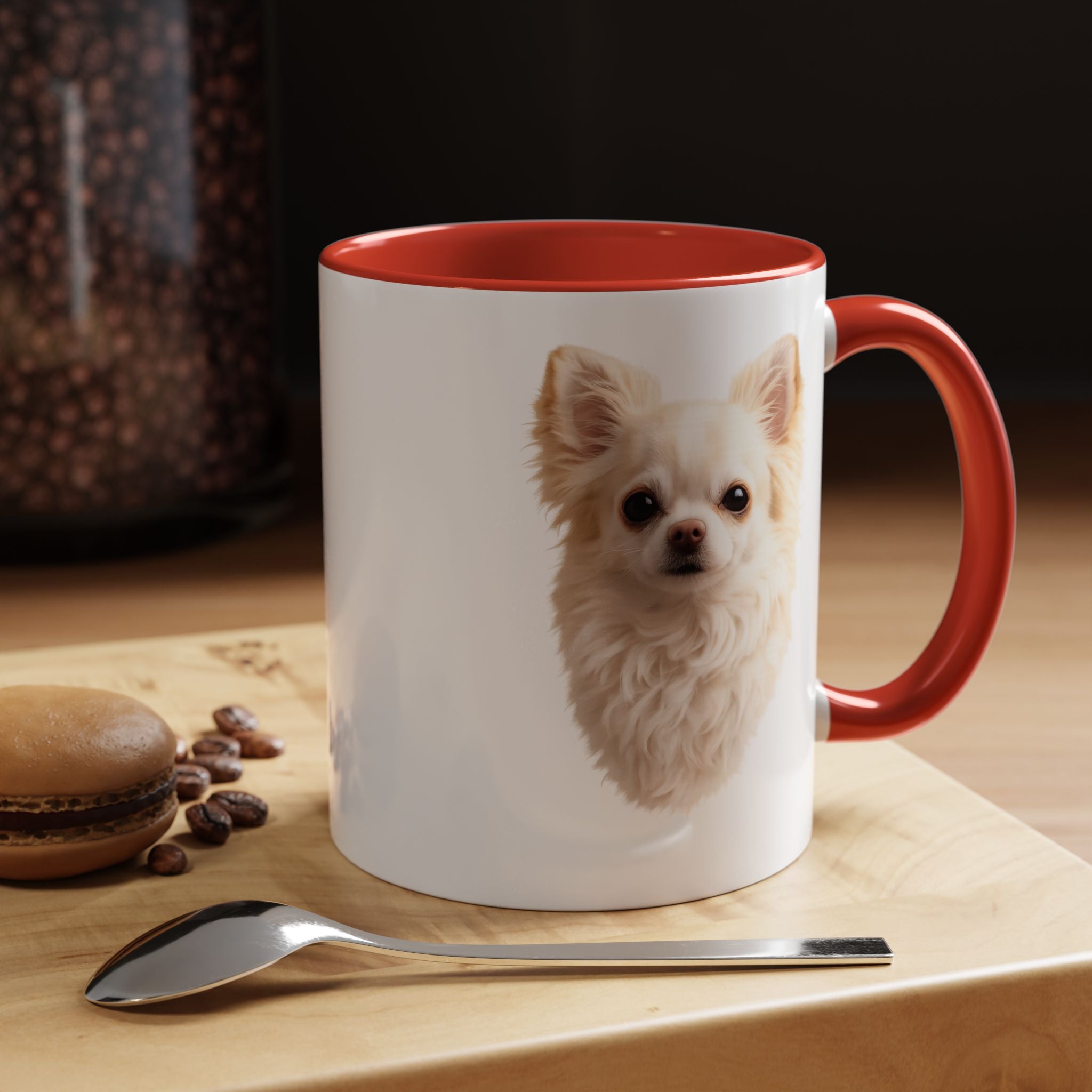 Chihuahua Portrait Accent Coffee Mug – Cute Small Dog Photo Drinkware (11/15oz)