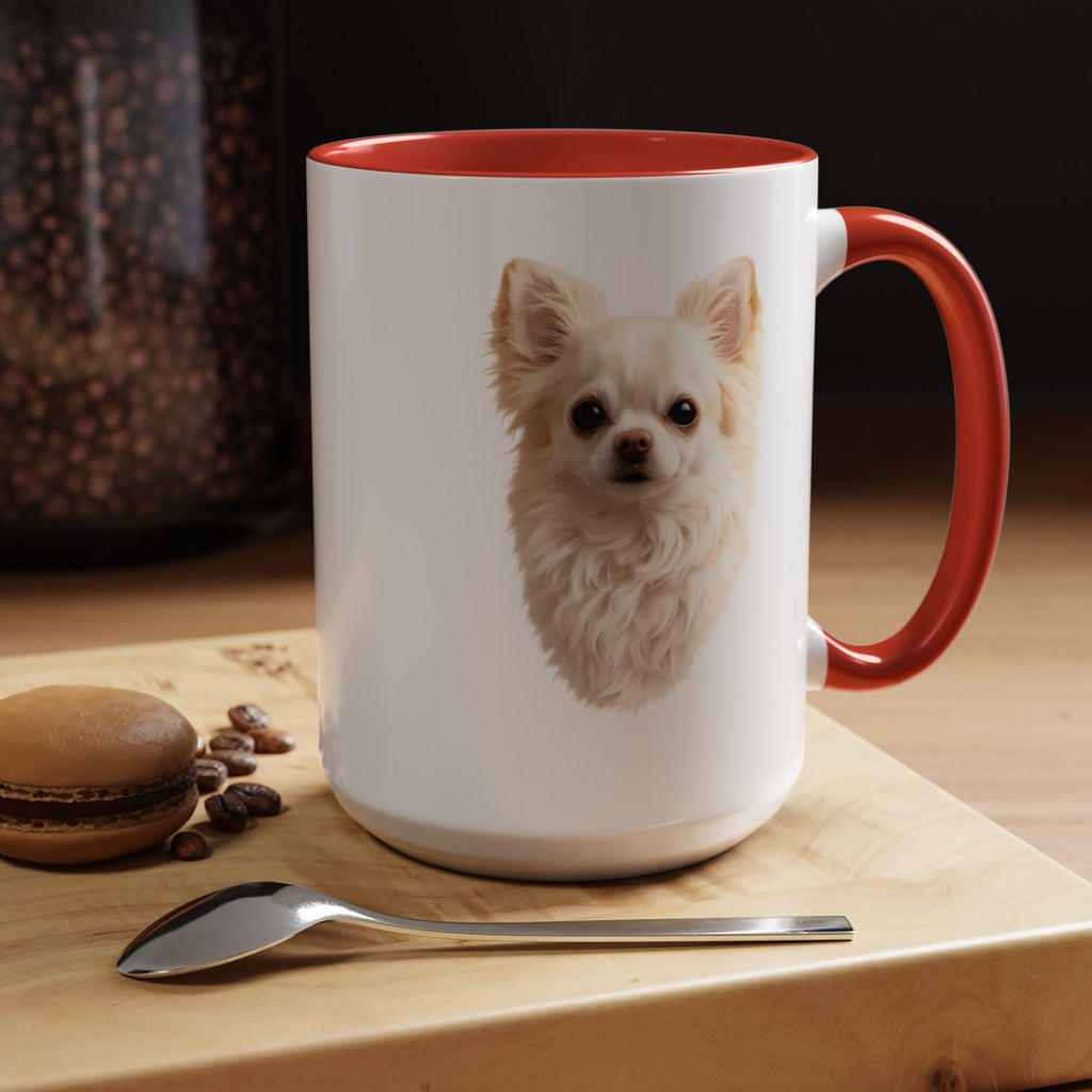 Chihuahua Portrait Accent Coffee Mug – Cute Small Dog Photo Drinkware (11/15oz)