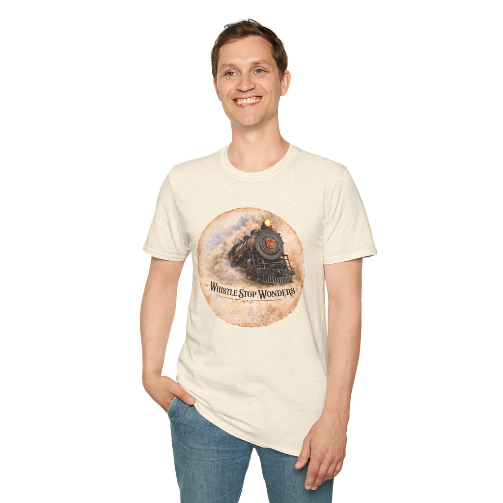 Whistle Stop Wonders™  2026 Newark, DE Edition Vintage T-Shirt — "Whistle Stop Wonders" Retro Steam Engine Tee