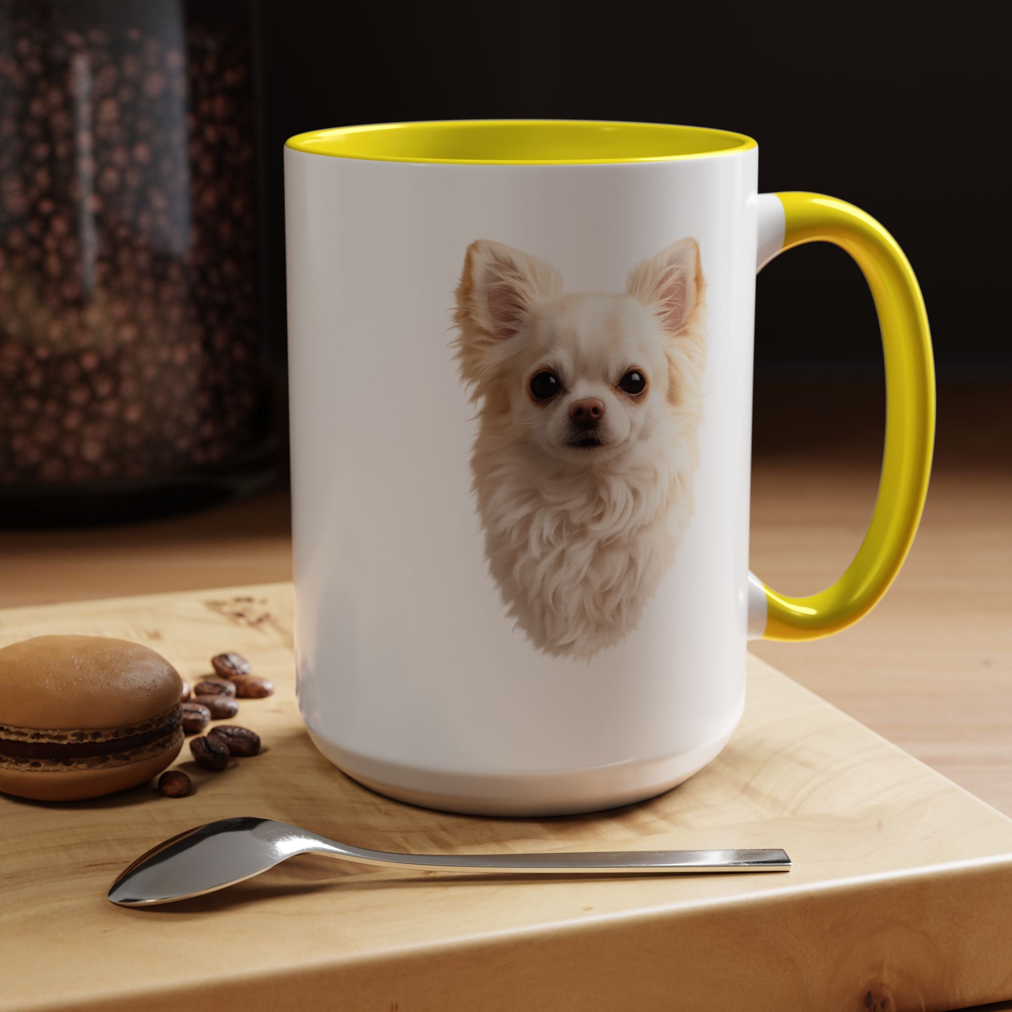 Chihuahua Portrait Accent Coffee Mug – Cute Small Dog Photo Drinkware (11/15oz)