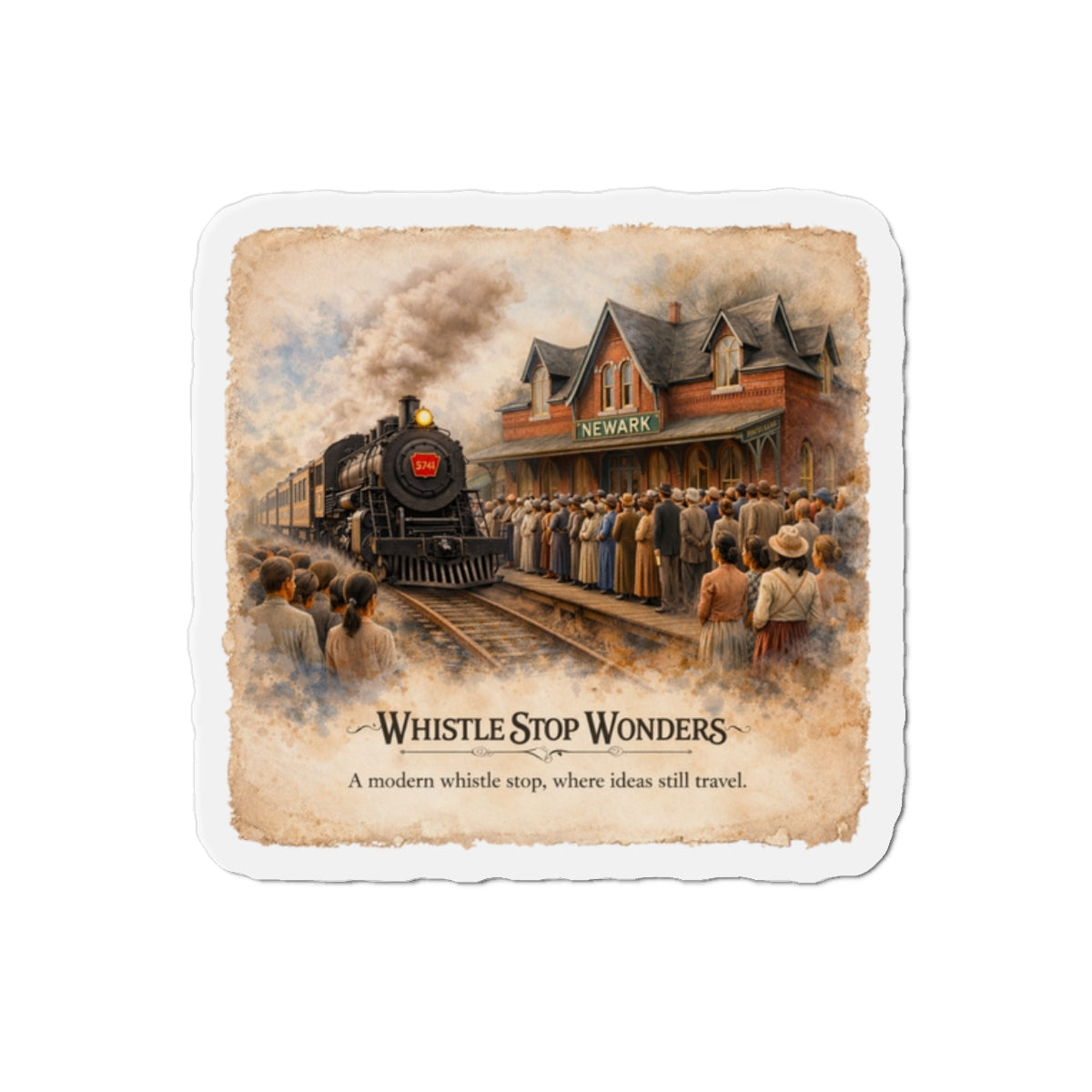Whistle Stop Wonders™  2026 Newark, DE Edition — Vintage Station Die-Cut Refrigerator Magnet