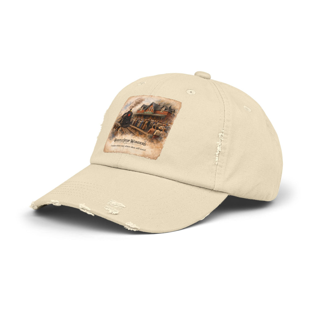 Whistle Stop Wonders™  2026 Newark, DE Edition Distressed Cap — Railroad Graphic Hat