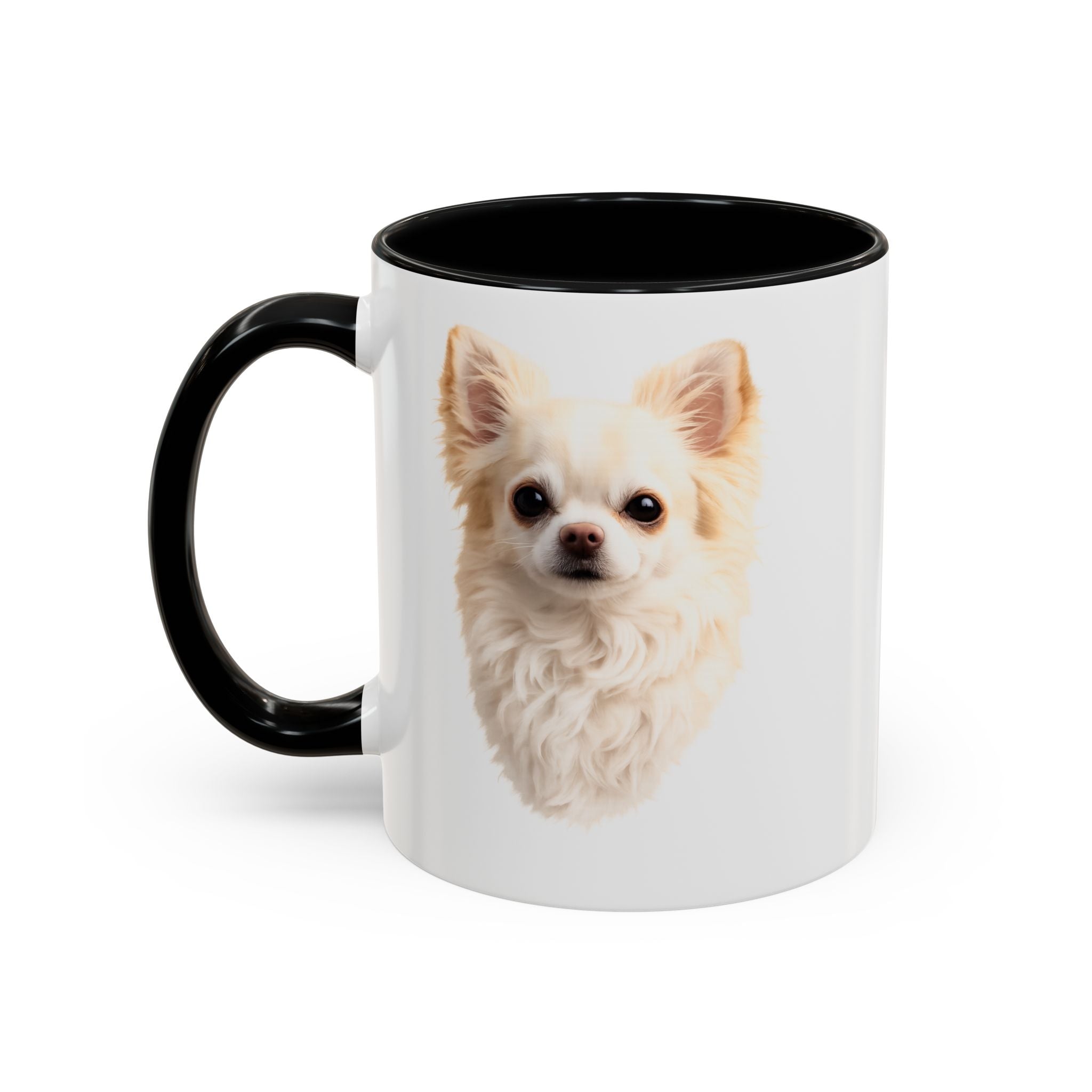 Chihuahua Portrait Accent Coffee Mug – Cute Small Dog Photo Drinkware (11/15oz)