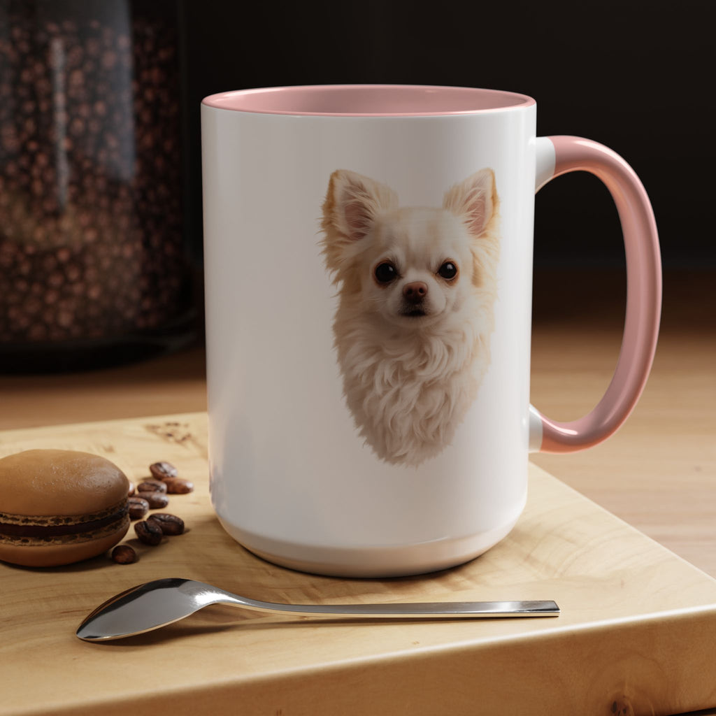 Chihuahua Portrait Accent Coffee Mug – Cute Small Dog Photo Drinkware (11/15oz)