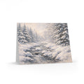 Snowy Pine Forest Greeting Cards — Winter Holiday Note Cards (8/16/24 Pack)