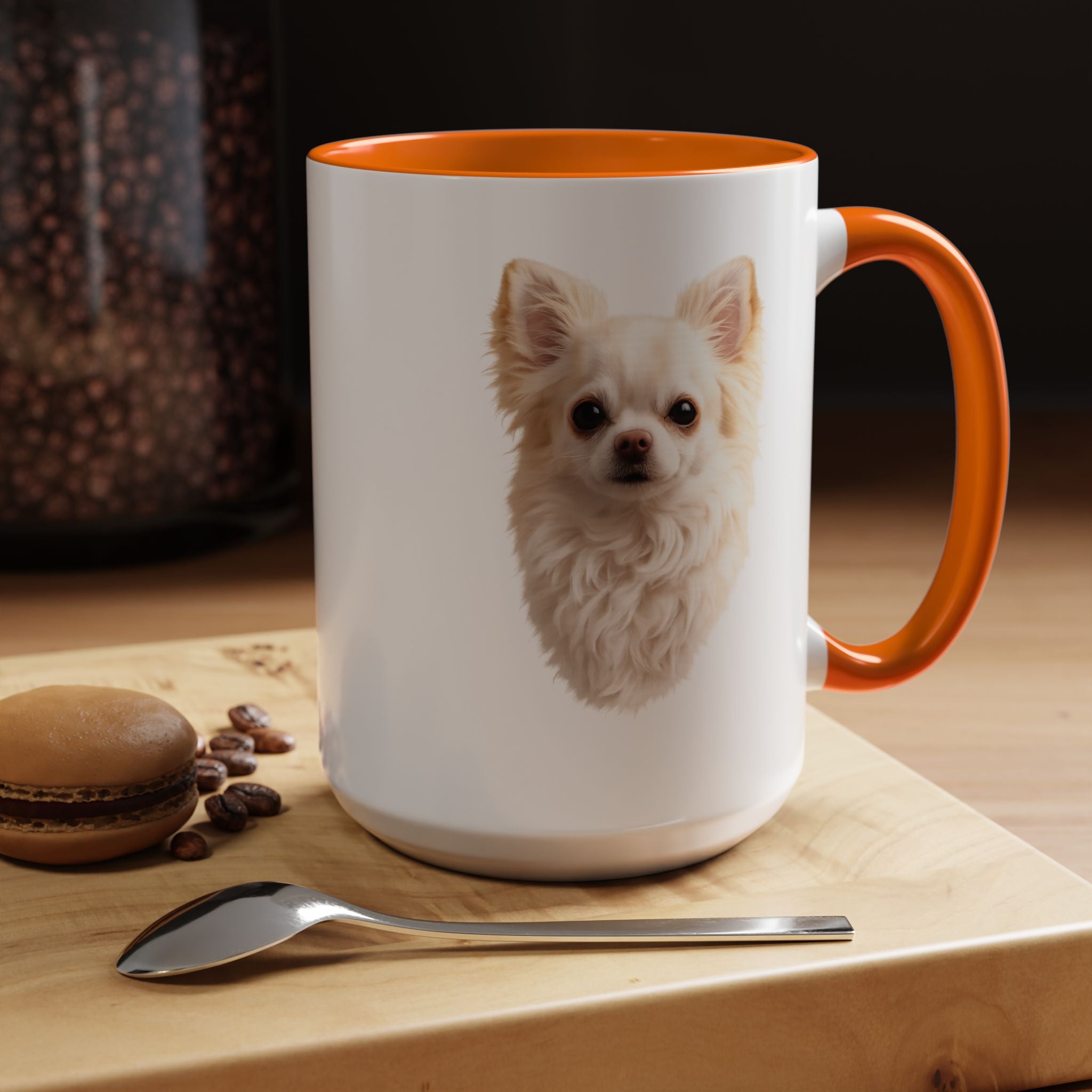 Chihuahua Portrait Accent Coffee Mug – Cute Small Dog Photo Drinkware (11/15oz)
