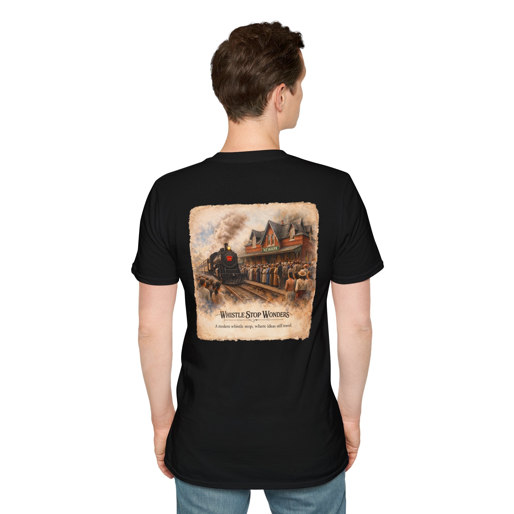 Whistle Stop Wonders™  2026 Newark, DE Edition Vintage T-Shirt — "Whistle Stop Wonders" Retro Steam Engine Tee