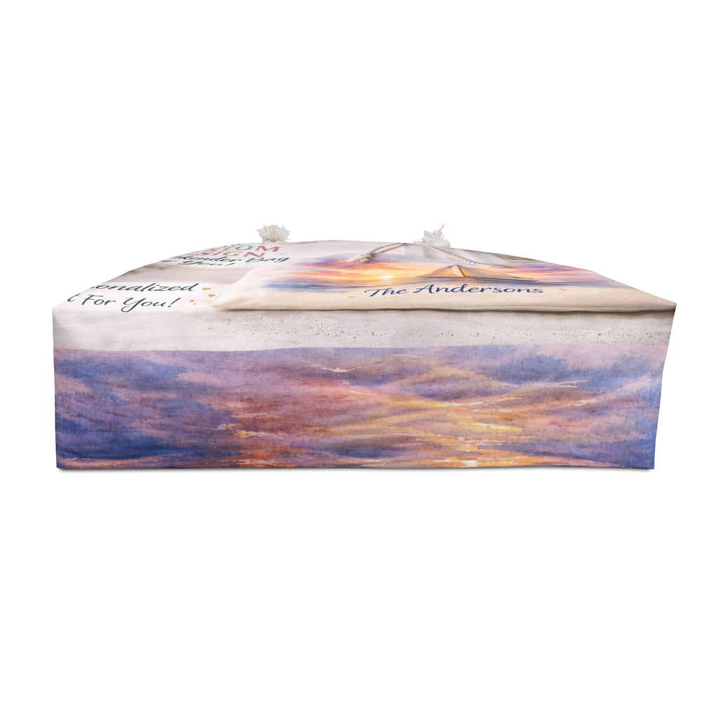 Personalized Custom Watercolor Landscape Weekender Bag — Travel Tote