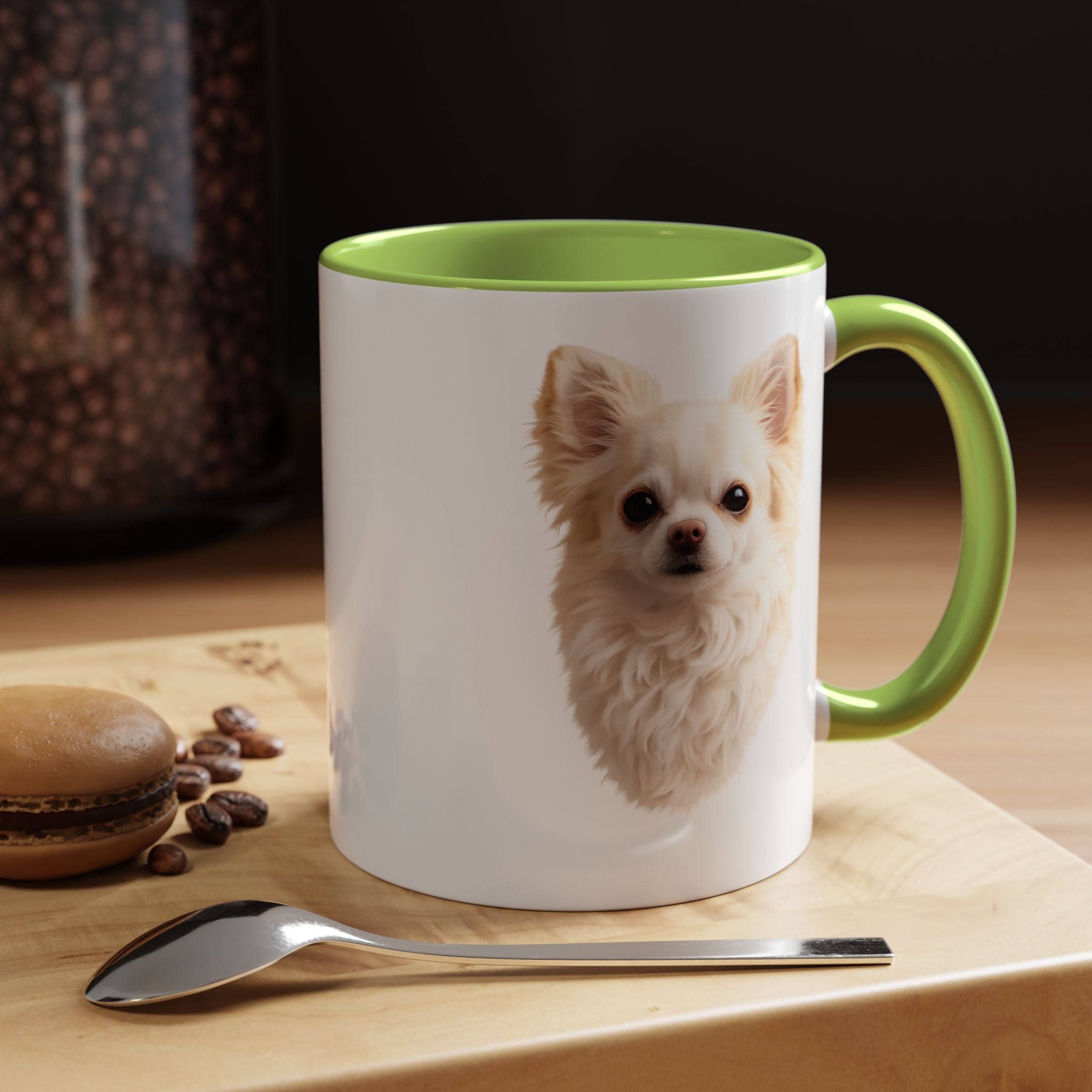 Chihuahua Portrait Accent Coffee Mug – Cute Small Dog Photo Drinkware (11/15oz)