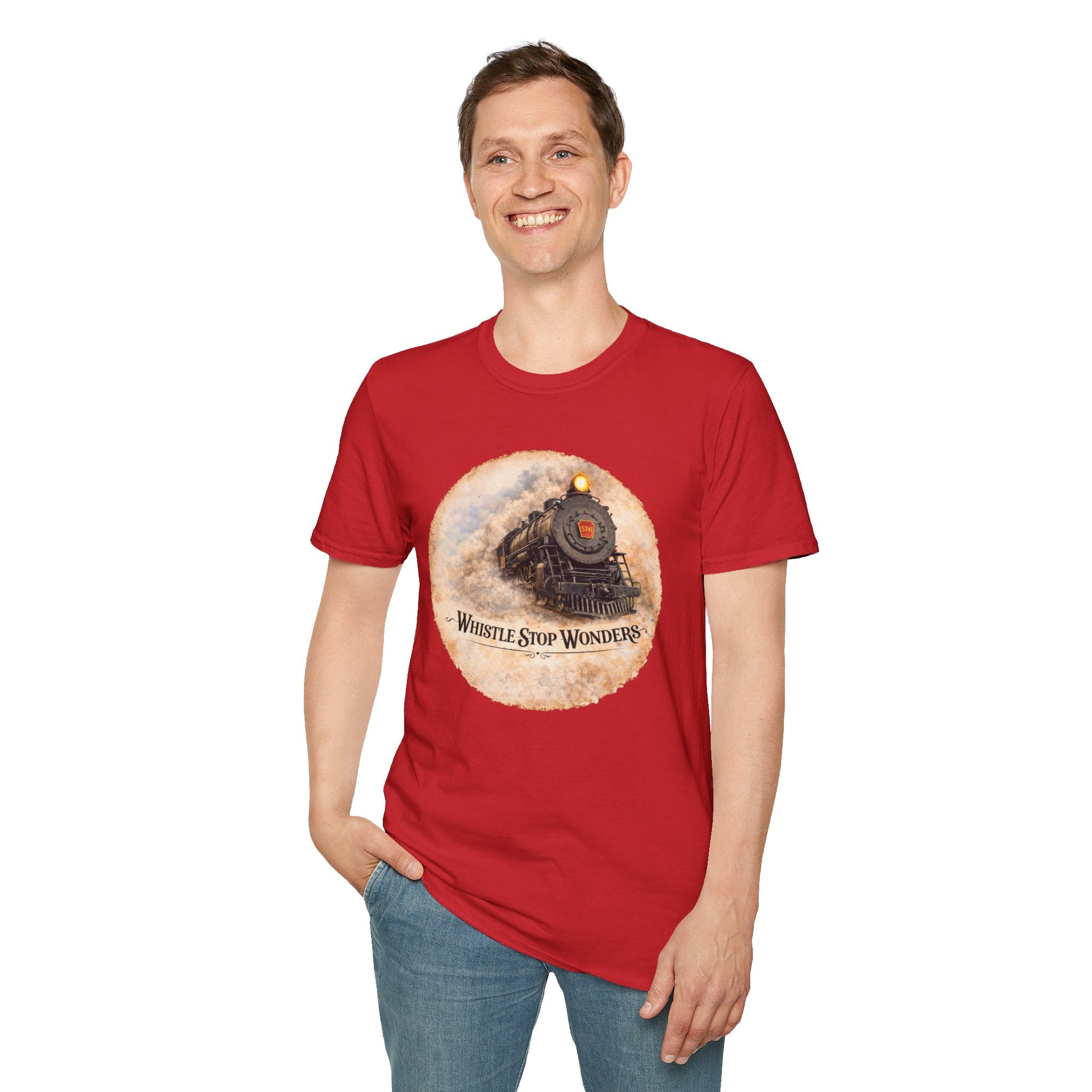 Whistle Stop Wonders™  2026 Newark, DE Edition Vintage T-Shirt — "Whistle Stop Wonders" Retro Steam Engine Tee