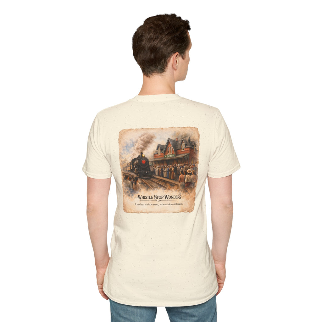Whistle Stop Wonders™  2026 Newark, DE Edition Vintage T-Shirt — "Whistle Stop Wonders" Retro Steam Engine Tee