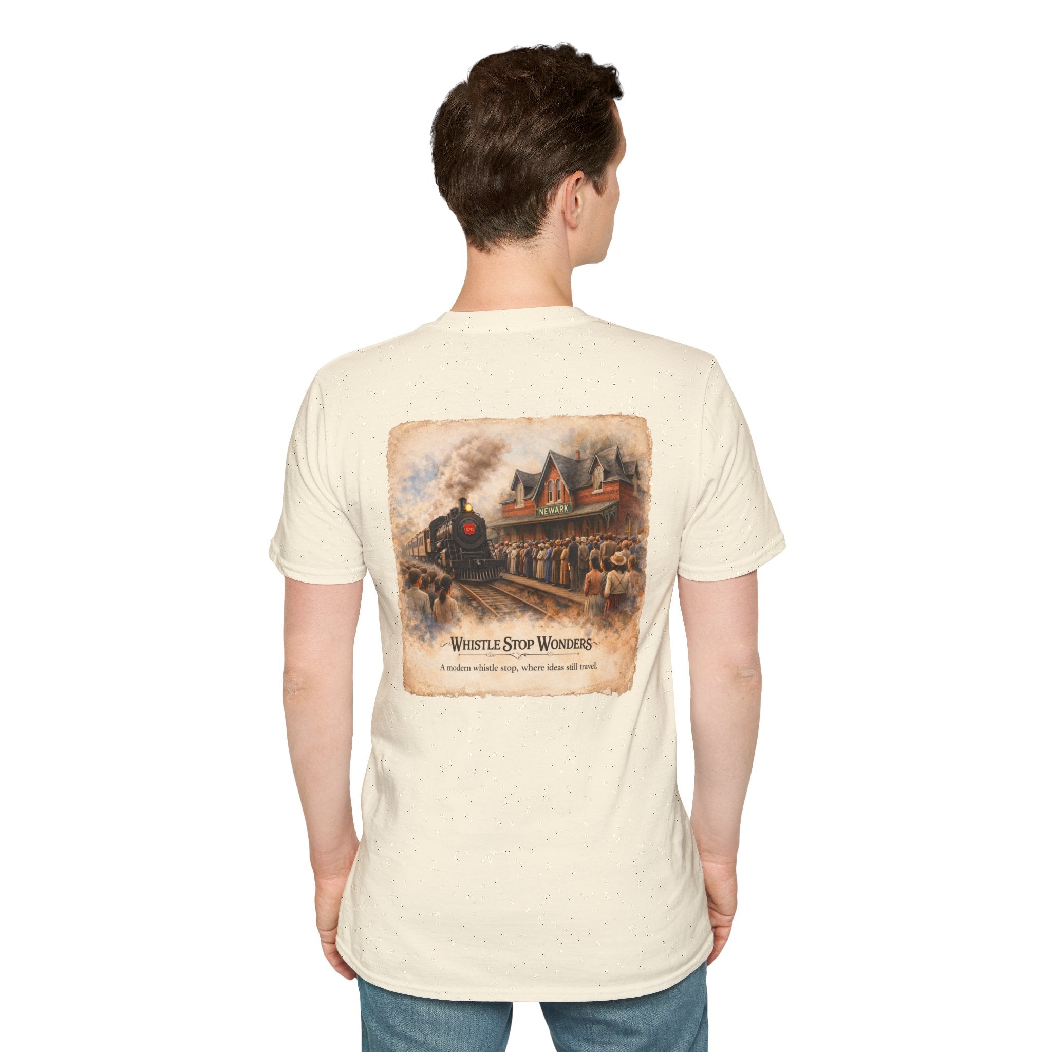 Whistle Stop Wonders™  2026 Newark, DE Edition Vintage T-Shirt — "Whistle Stop Wonders" Retro Steam Engine Tee