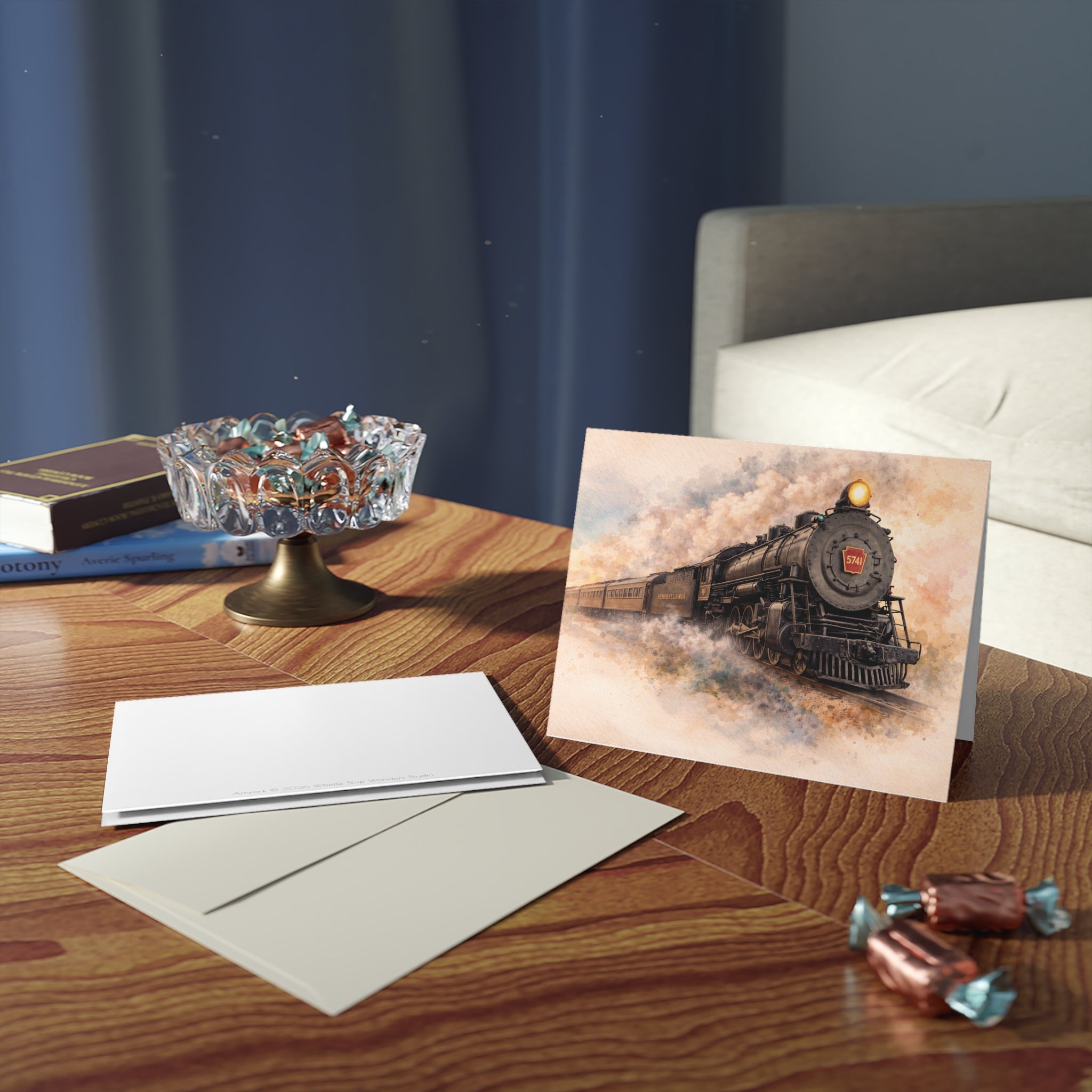 Vintage Steam Train Greeting Cards — Pack of 8/16/24