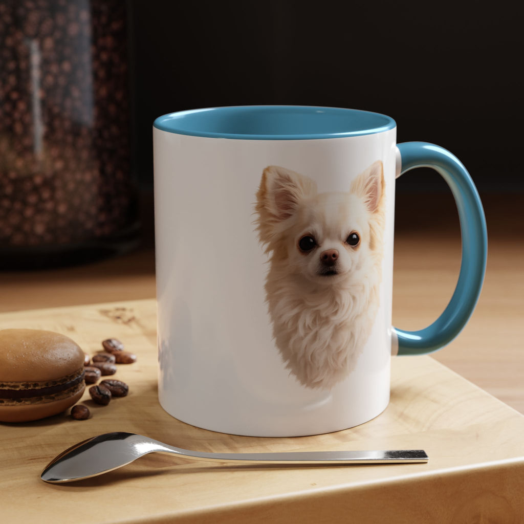 Chihuahua Portrait Accent Coffee Mug – Cute Small Dog Photo Drinkware (11/15oz)