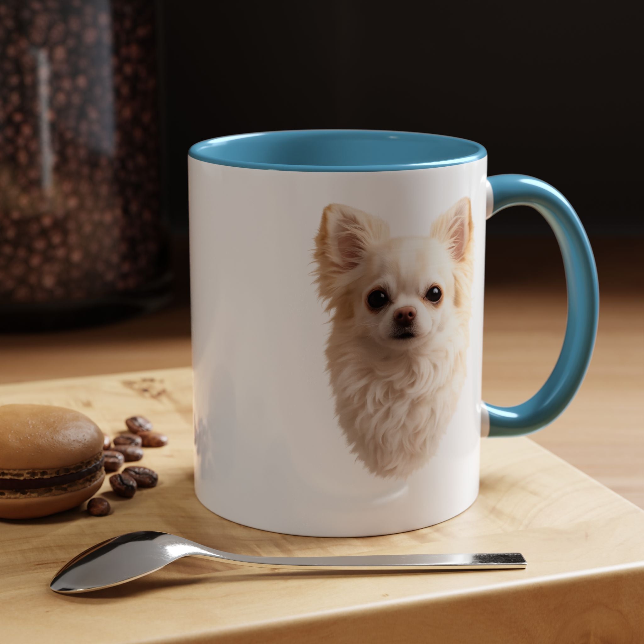 Chihuahua Portrait Accent Coffee Mug – Cute Small Dog Photo Drinkware (11/15oz)