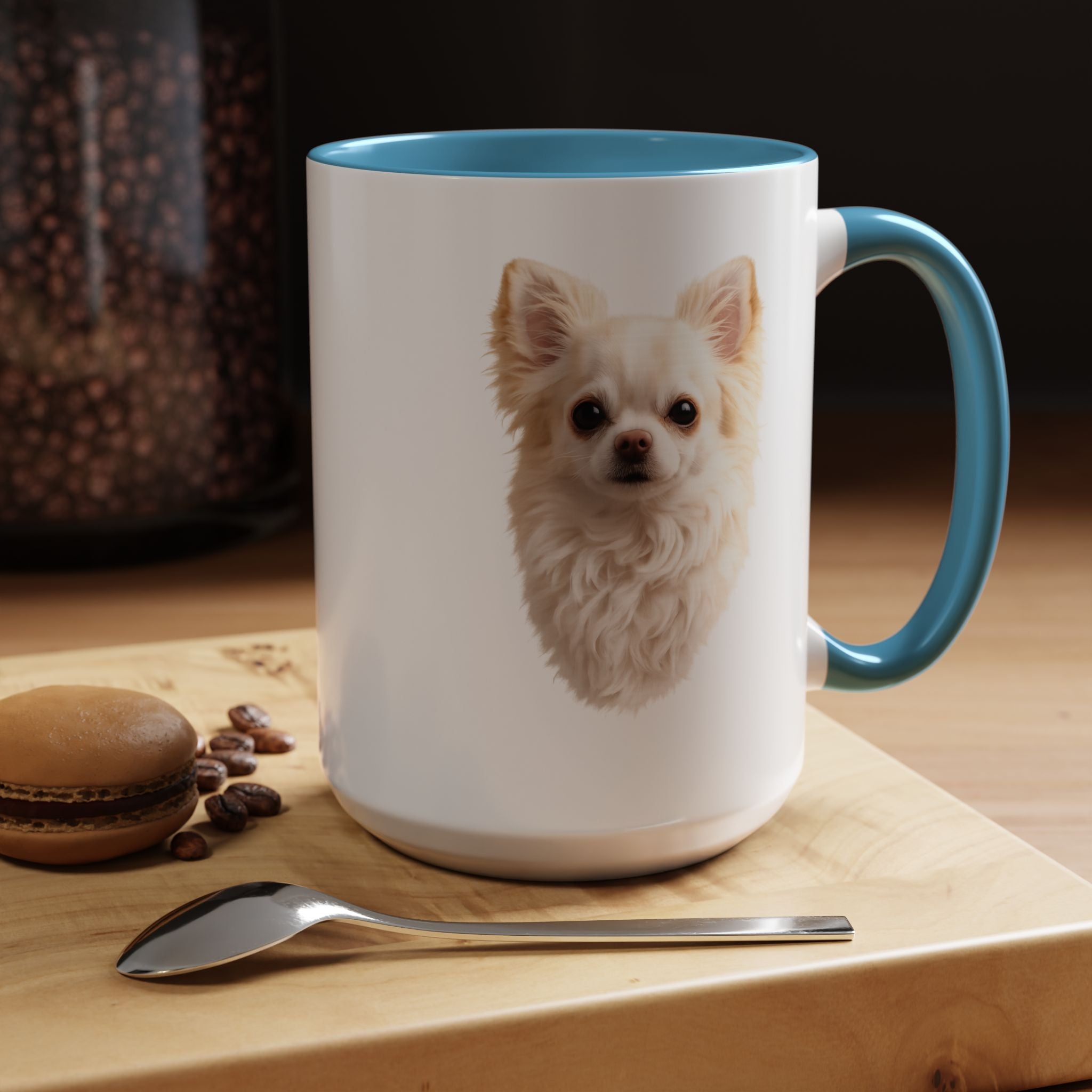 Chihuahua Portrait Accent Coffee Mug – Cute Small Dog Photo Drinkware (11/15oz)