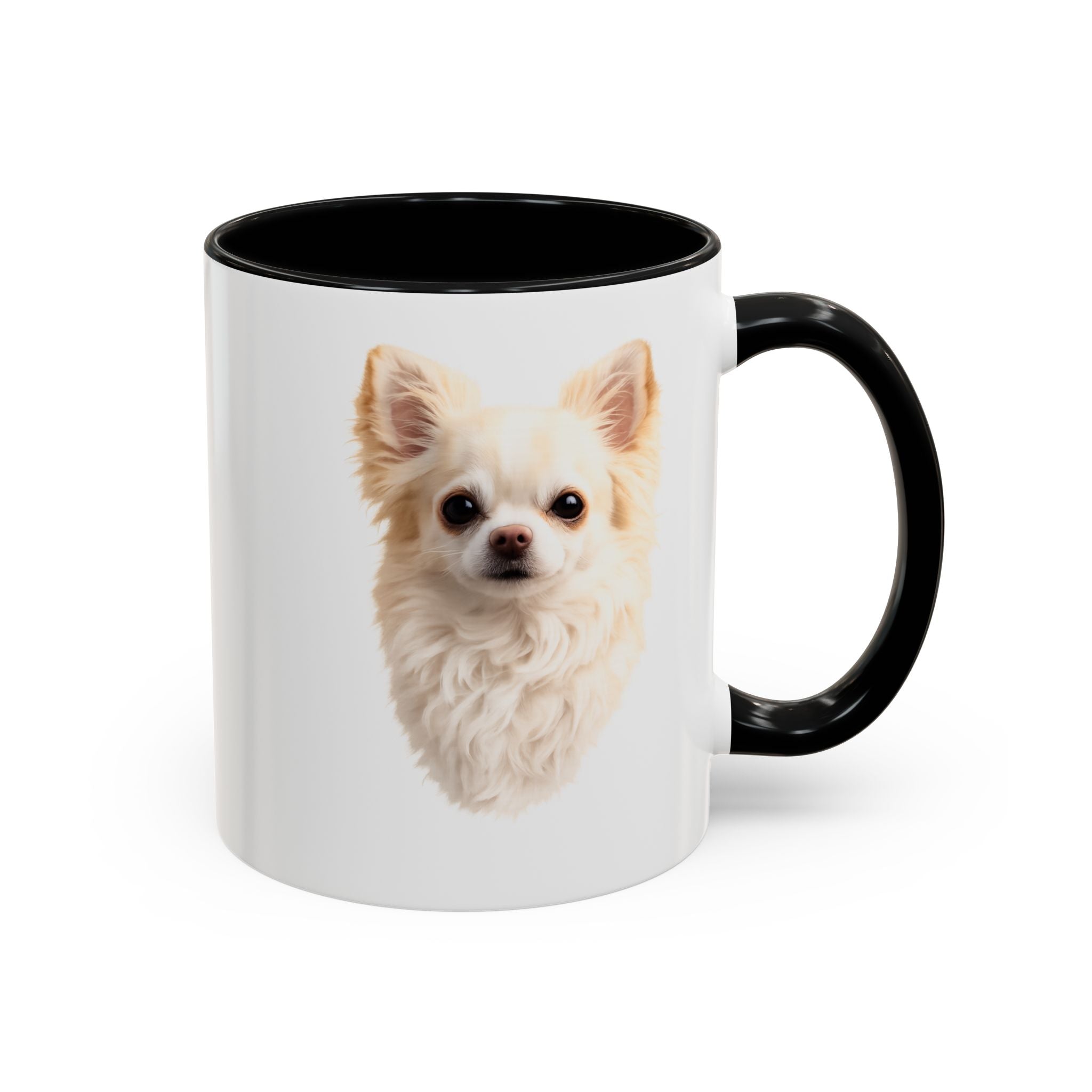 Chihuahua Portrait Accent Coffee Mug – Cute Small Dog Photo Drinkware (11/15oz)