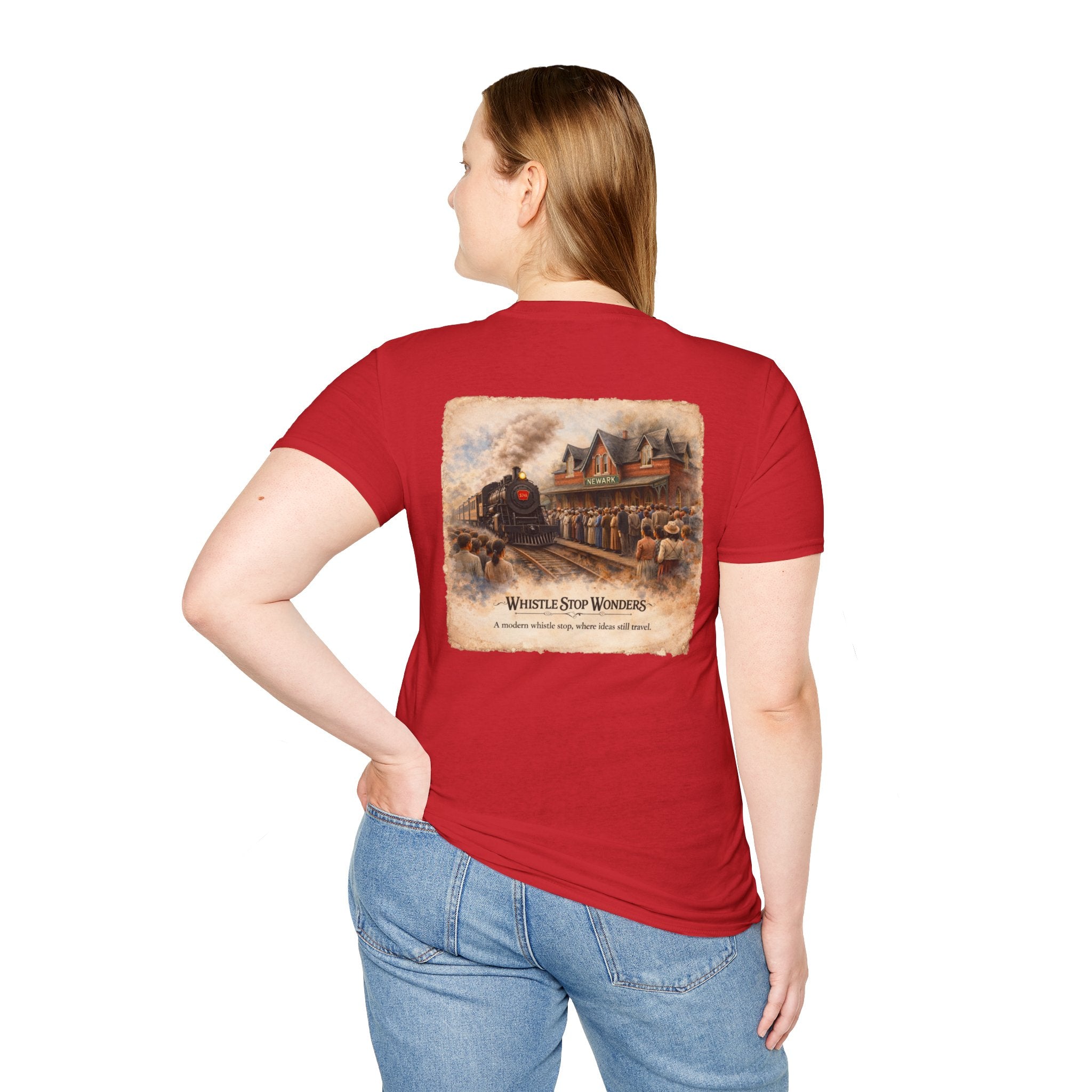 Whistle Stop Wonders™  2026 Newark, DE Edition Vintage T-Shirt — "Whistle Stop Wonders" Retro Steam Engine Tee