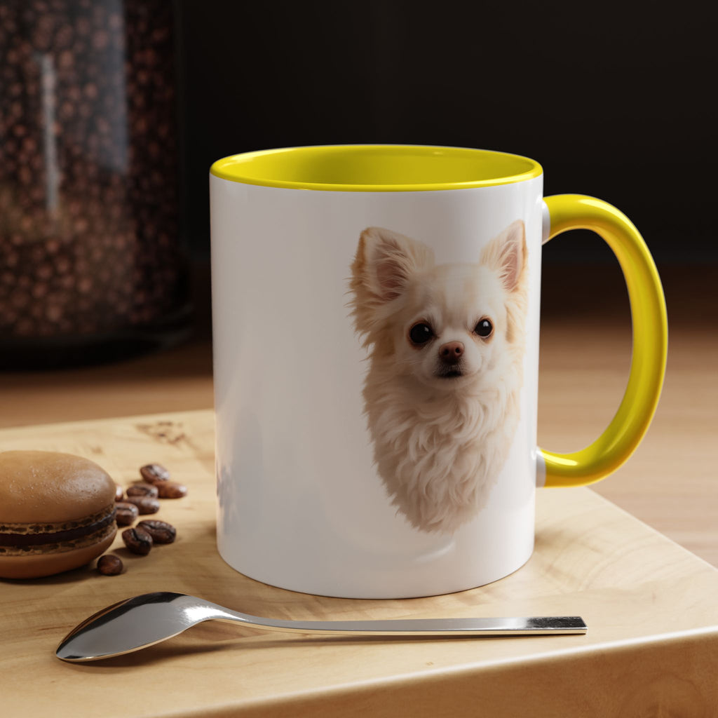 Chihuahua Portrait Accent Coffee Mug – Cute Small Dog Photo Drinkware (11/15oz)